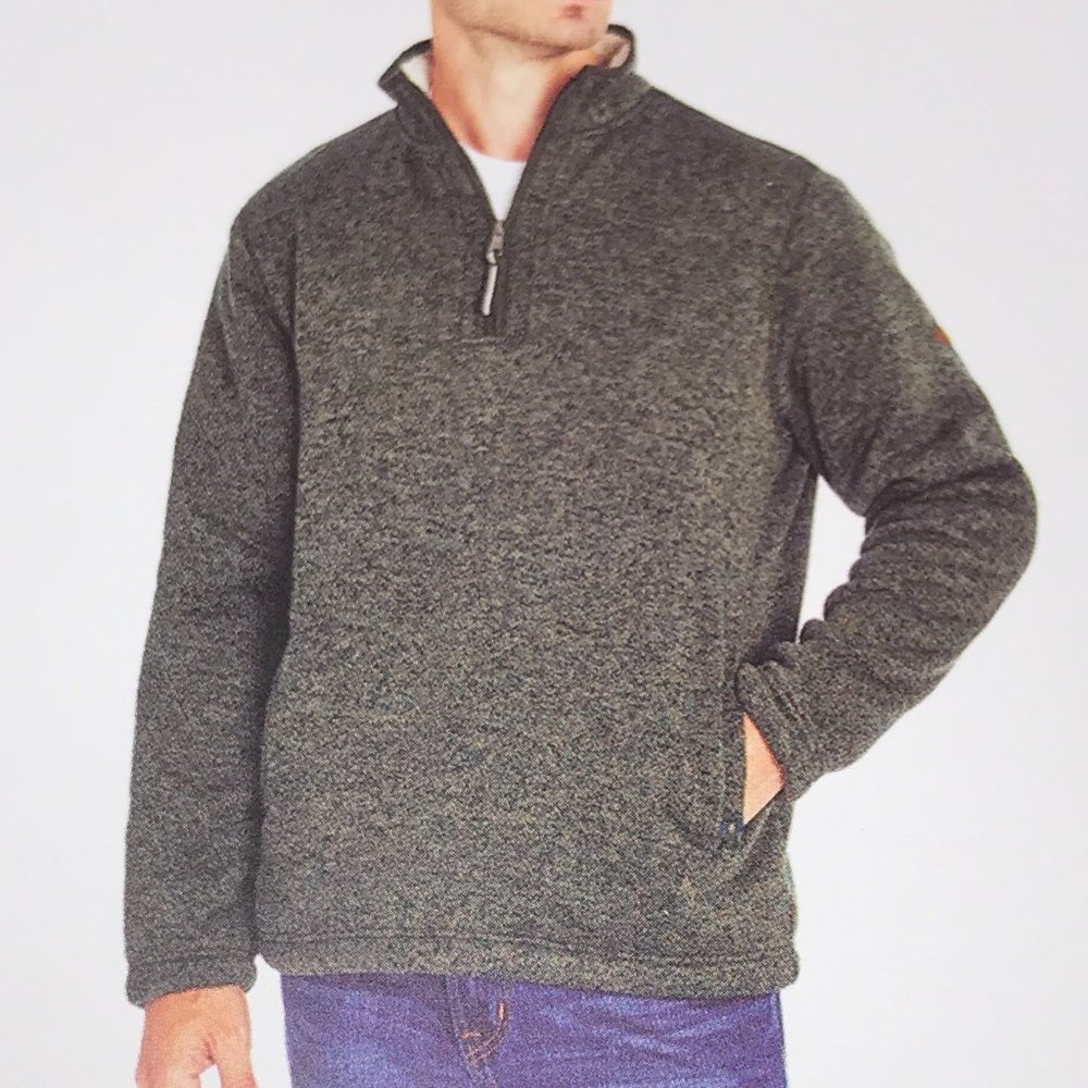 Mens Fleece Sherpa 1/4 Zip Pullover Sweater Shirt